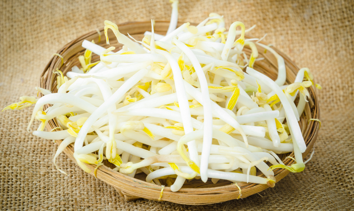 a bowl of uncooked raw bean sprouts