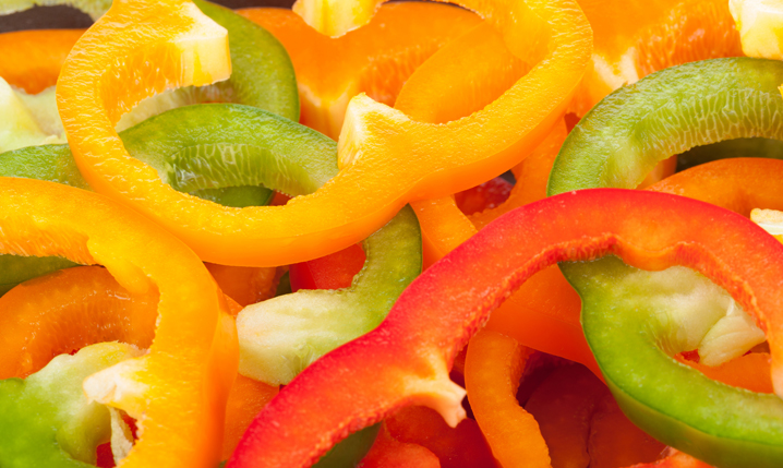 assorted diced bell peppers