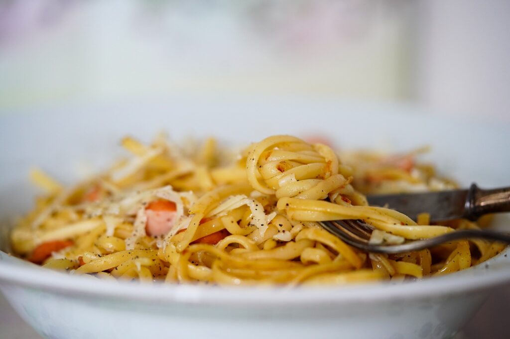 linguine pasta in a dish