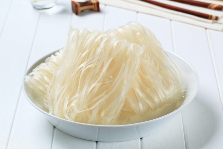raw rice noodles in a bowl